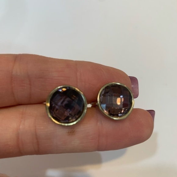 JJG signed clip on large stud glass crystal gold - Picture 2 of 5